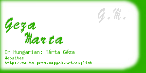 geza marta business card