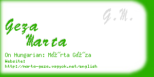 geza marta business card